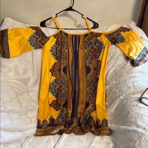 Yellow Patterned Women's Dress